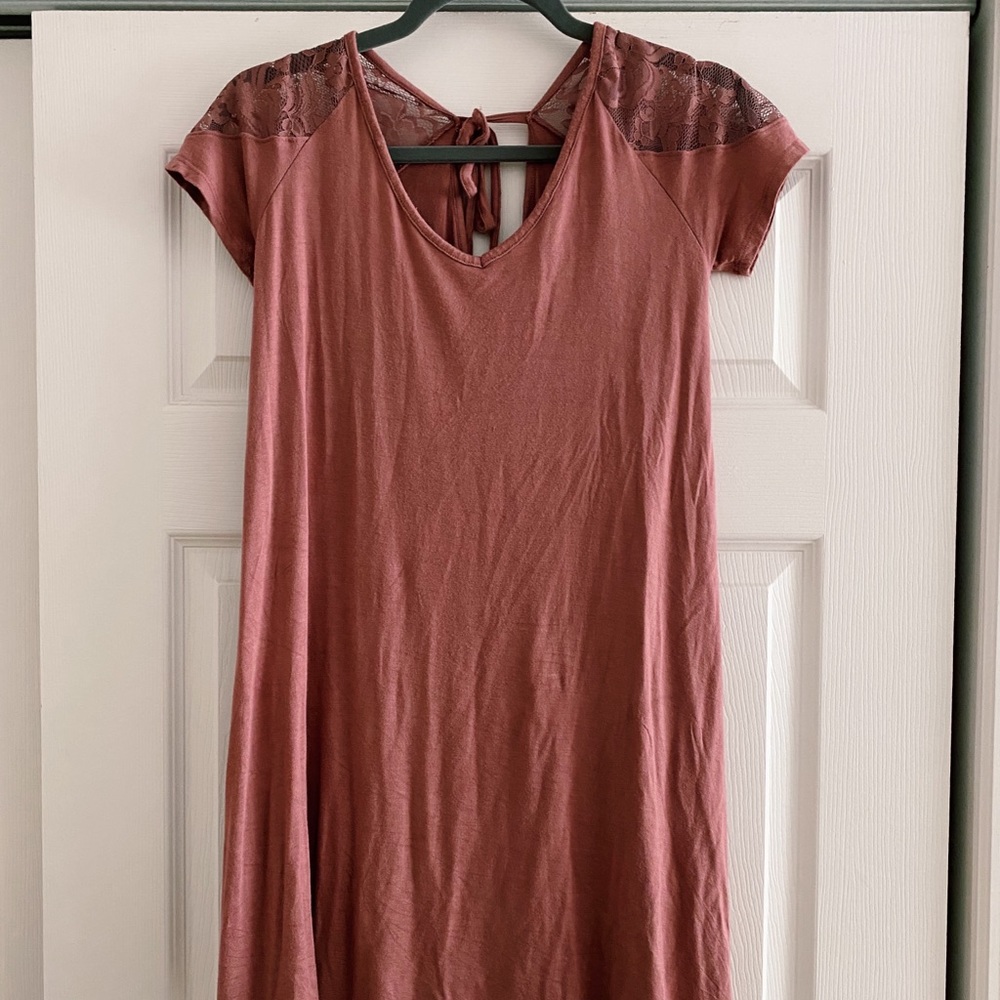 Pink Lace tshirt dress